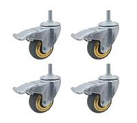 Ruedas giratorias de Las Ruedas del vástago con los Frenos, Ruedas de los Muebles de Servicio Pesado, Rueda de reemplazo de Goma, silencioso, Rueda de la Silla de la Oficina, Carga 280KG, para los c