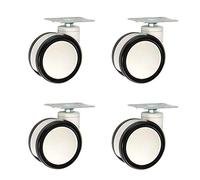 Ruedas giratorias de poliuretano de alta resistencia, ruedas dobles for muebles, ruedas de repuesto, for equipos médicos, equipos de belleza, carritos, 4 unidades(Universal,62mm/2.5inch)