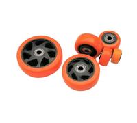 Ruedas giratorias de repuesto con rodamientos dobles, color naranja, ruedas for muebles de alta capacidad de carga y resistencia al desgaste(4inch)