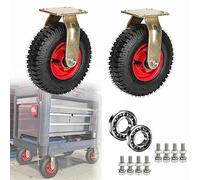 Ruedas Giratorias de Repuesto de Goma Resistentes, Ruedas Giratorias Neumáticas Silenciosas con Rodamientos de Bolas, Ruedas de Transporte/Fi*Ed/10"(250Mm)