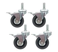 Ruedas giratorias de repuesto para muebles de oficina, ruedas de alta resistencia con vástago de goma de 75 mm y 3 pulgadas, ruedas para carrito, pivote móvil, vástago roscado de 30 mm de al