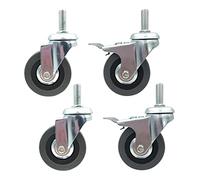 Ruedas giratorias de repuesto para muebles de oficina, ruedas de alta resistencia con vástago de goma de 75 mm y 3 pulgadas, ruedas para carrito, pivote móvil, vástago roscado de 30 mm de al