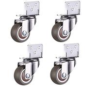 Ruedas giratorias giratorias 4 piezas de rueda de goma blanda Ruedas de rodillo silenciosas de 1,5 pulgadas para muebles, carro y cama Accesorio doméstico duradero sin freno Fácil movilidad