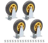 Ruedas giratorias giratorias Rueda de goma bloqueable de alta resistencia Ruedas de 4 pulgadas para transporte industrial y muebles Capacidad de carga de 400 kg Juego de 4 con freno para ban
