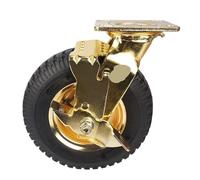 Ruedas giratorias giratorias Rueda giratoria neumática chapada en oro de 8 pulgadas para carro de equipaje de hotelRueda de goma universal para una movilidad suave y durabilidadperfecta para