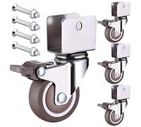 Ruedas giratorias, Paquete de 4 ruedas giratorias de 1", 1,25", 1,5" y 2" con freno for muebles y equipos(38mm(Utype22mm))