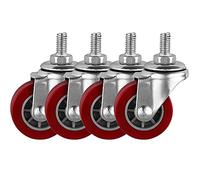 Ruedas giratorias para muebles de poliuretano sin ruido, ruedas de vástago M8 x 15 mm, paquete de 4 (tamaño: giratorio)