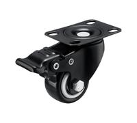 Ruedas giratorias resistentes con freno, rodillos silenciosos de poliuretano para muebles, carrito, estante, 3,8 a 7,6 cm