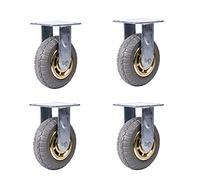 Ruedas giratorias resistentes, silenciosas, de goma maciza, planas, con frenos, resistentes al desgaste(4" fixed)