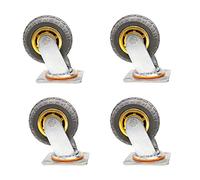 Ruedas giratorias resistentes, silenciosas, de goma maciza, planas, con frenos, resistentes al desgaste(5" Swivel)