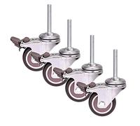 ruedas giratorias Ruedas de 2 pulgadas y 50 mm Rosca M8 × 50 mm Ruedas for muebles Silencioso universal Giratorio Goma resistente Con freno for carro Cuna Carro for vino 200 KG - 4PCS (Tornillo)