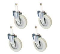 Ruedas Giratorias,Ruedas for Sillas,Ruedas Giratorias de Alta Resistencia de 4",Vagones Comedor de PU for Banco de Trabajo de Carro de Hotel de Cocina,Vástago Estándar M11x50mm,Capacidad 210kg,4 Pieza