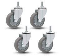 Ruedas giratorias, Ruedas para Muebles industriale 360 Degree Swivel Caster Wheels with M12x30mm Threaded Stem Pack of 4 Multiple Sizes(Universal,125mm/5in)