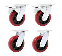 Ruedas giratorias, Ruedas para Muebles industriale Heavy Duty Swivel Castor Wheels Polyurethane Pack of 4 100-200mm(Brake+Universal,200mm)
