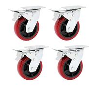 Ruedas giratorias, Ruedas para Muebles industriale Heavy Duty Swivel Castor Wheels Polyurethane Pack of 4 100-200mm(Brake,200mm)
