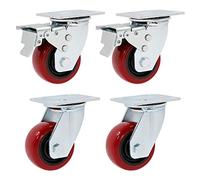 Ruedas giratorias, Ruedas para Muebles industriale Heavy Duty Swivel Castor Wheels Polyurethane Pack of 4 100-200mm(Brake+Universal,100mm)