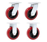 Ruedas giratorias, Ruedas para Muebles industriale Heavy Duty Swivel Castor Wheels Polyurethane Pack of 4 100-200mm(Standard+Universal,150mm)