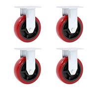 Ruedas giratorias, Ruedas para Muebles industriale Heavy Duty Swivel Castor Wheels Polyurethane Pack of 4 100-200mm(Standard,200mm)