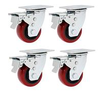 Ruedas giratorias, Ruedas para Muebles industriale Heavy Duty Swivel Castor Wheels Polyurethane Pack of 4 100-200mm(Brake,100mm)