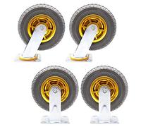 Ruedas giratorias, Ruedas para Muebles industriale Industrial Caster Wheels Swivel Plate 360 Degree Rubber Wheel 100-200mm Pack of 4(Standard+Universal,200mm)