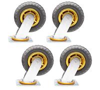 Ruedas giratorias, Ruedas para Muebles industriale Industrial Caster Wheels Swivel Plate 360 Degree Rubber Wheel 100-200mm Pack of 4(Universal,100mm)