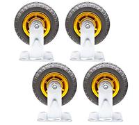Ruedas giratorias, Ruedas para Muebles industriale Industrial Caster Wheels Swivel Plate 360 Degree Rubber Wheel 100-200mm Pack of 4(Standard,150mm)