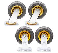 Ruedas giratorias, Ruedas para Muebles industriale Industrial Caster Wheels Swivel Plate 360 Degree Rubber Wheel 100-200mm Pack of 4(Standard+Universal,125mm)