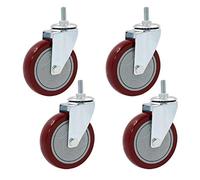 Ruedas giratorias, Ruedas para Muebles industriale Pack of 4 Heavy Duty 360 Degree Swivel Casters For Furniture Replacement, Red, 75-125mm(Universal,75mm/3in)