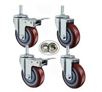 Ruedas giratorias, Ruedas Pequeñas Carros De Comedor Silenciosos con Frenos, Carros for Muebles Ruedas De Transporte Industrial, 400 Kg(4inch)