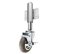 Ruedas giratorias Trolley, Rueda de puerta giratoria de 4 pulgadas con carga parcial, altura ajustable de 30/60 mm, capacidad de carga de 176 lb, con placa de montaje universal/freno lateral(Universal
