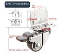 Ruedas giratorias universales for mesa, silla, sofá, con o sin freno, resistentes, for muebles, silenciosas(1 Inch With Brake)