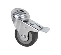 Ruedas Goma Gris Pasante/Freno - RUEDA GOMA/GRIS PASANTE/FRENO Ã˜40X18MM Unid: 4