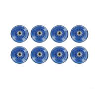 Ruedas LED de patinaje en línea de 82 A, dureza de 82 A, autoalimentadas, intermitentes, de repuesto para niños, paquete de 8 unidades de 70 mm, azul (80 mm)