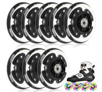 Ruedas luminosas para patines en línea, 8 unidades, ruedas luminosas con rodamientos, 72 mm/76 mm/80 mm, ruedas de patines en línea, ruedas intermitentes LED para todo tipo de patines (76 mm)
