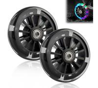 Ruedas Luminosas para Patinete, 2 Piezas de Ruedas para Patinete LED, Ruedas de Repuesto, Ruedas con Luz LED con Abec-7 Rodamientos de Bolas, Ruedas para Todo Tipo de Patinete (Black-120mm)