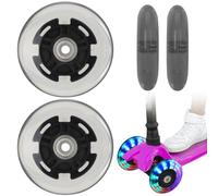 Ruedas Luminosas para Patinete, 2 Piezas de Ruedas para Patinete LED, Ruedas de Repuesto, Ruedas con Luz LED con Abec-7 Rodamientos de Bolas, Ruedas para Todo Tipo de Patinete (Black-80mm)