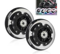 Ruedas Luminosas para Patinete, 2 Piezas de Ruedas para Patinete LED, Ruedas de Repuesto, Ruedas con Luz LED con Abec-7 Rodamientos de Bolas, Ruedas para Todo Tipo de Patinete (Black-100mm)