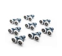 Ruedas Mampara Ducha 4/8 piezas de 23 mm y 25 mm for puertas corredizas de ducha de cristal con rodamientos y poleas, doble balanceo emergente(8pcs,25mm)