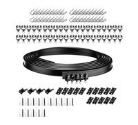 Ruedas Mampara Ducha Rieles de techo flexibles y lisos con ganchos rodillos montaje. Espaciador cortina for RV, dormitorio, sala estar, oficina cocina(5 Meters)