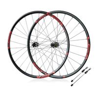 Ruedas MTB 26/27,5/29 Pulgadas Juego De Ruedas para Bicicleta De Montaña Llanta De Aleación De Aluminio 24H Rueda Delantera Y Trasera De Liberación Rápida para Cassette 7-12s(Black-Red,27.5")
