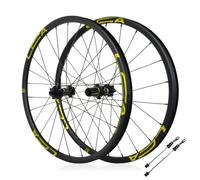Ruedas MTB 26/27,5/29 Pulgadas Juego De Ruedas para Bicicleta De Montaña Llanta De Aleación De Aluminio 24H Rueda Delantera Y Trasera De Liberación Rápida para Cassette 7-12s(Black-Gold,29")