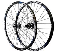 Ruedas Para Bicicleta De Montaña Con Eje Pasante Y Freno De Disco, Buje De 32 Agujeros, 26, 27,5 Y 29 Pulgadas, 2 Rodamientos Delante Y 4 Detrás, De Aluminio, 7-12 Velocidades.,Black blue,27.5inch