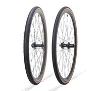 Ruedas para Bicicletas De Carretera/Grava 700C Juego De Ruedas Eje Pasante con Cámara Y Cubierta Exterior Freno De Disco Bujes 32H para 7-12 Velocidades(Front+Rear)