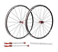 Ruedas para Bicicletas Delanteras Y Traseras, Frenos C/V, Bujes De Fibra De Carbono, Liberación Rápida, Compatibles con Volantes De Inercia De Cassette De 7 A 11 Velocidades(Red Hub)