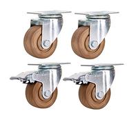 Ruedas para cargas pesadas , Ruedas industriales giratorias universales de nailon de 3 pulgadas, 75 mm y 400 kg for transporte de carros con freno, 4 paquetes