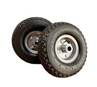 Ruedas para Carretilla 4.10/3.50-4 (2 Unidades) - Rueda Inflable con Llanta de Acero y Rodamientos - Orificio 20 mm, Cubo 75 mm - Para Carretillas de Mano, Carros de Jardín, Carretón, Compresor y etc.