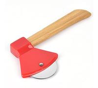 Ruedas para Cortar Pizza, Cuchillo para Pizza de Acero con Forma de Hacha con Mango Ergonómico y Cuchillas Giratorias Cortador para Cortar Pizza para Restaurantes de Cocina Casera (Rojo)