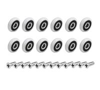 Ruedas para mampara de ducha, 12 unidades, almohadillas para mampara de ducha, 19 mm, ruedas de ducha, ruedas de ducha correderas para puertas con tornillos para puerta de ducha, (19 mmM5)