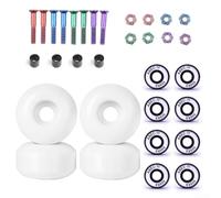 Ruedas para monopatín Smooth Ride de 52 x 32 mm, 95A, poliuretano duro, 80% de rebote, equipadas ABEC-11 para doble kicktail Longboard Street (95A blanco)