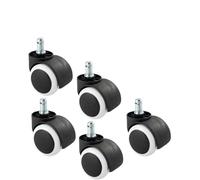 Ruedas Para Muebles 1/2/5 Piezas Blanco/negro Sin Varilla/varilla Universal Rueda Silla De Oficina Giratoria Silenciosa Negra Mesa para alfombras(White-Circlip-5 Pcs)